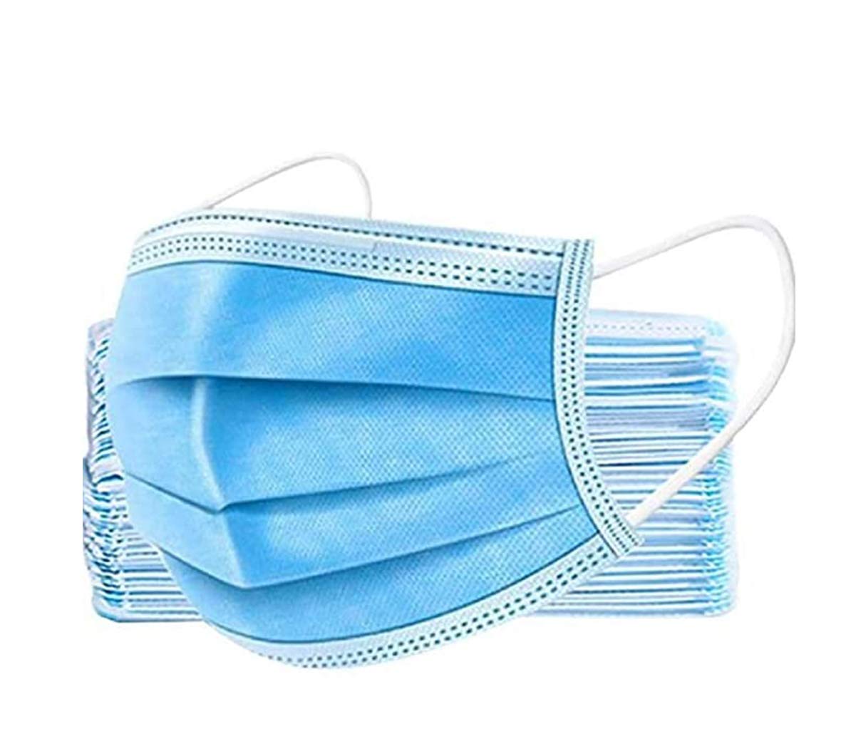 Disposable 3-Ply with Earloops Protective Facial Masks Filter for Pollen,Blue,Anti-dust face Shield Filter