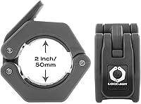 Vista 4 de Lock-Jaw Sport Collar de Barra Olímpica para Pesas - Abrazadera de Barra de Liberación Rápida (Naranja)