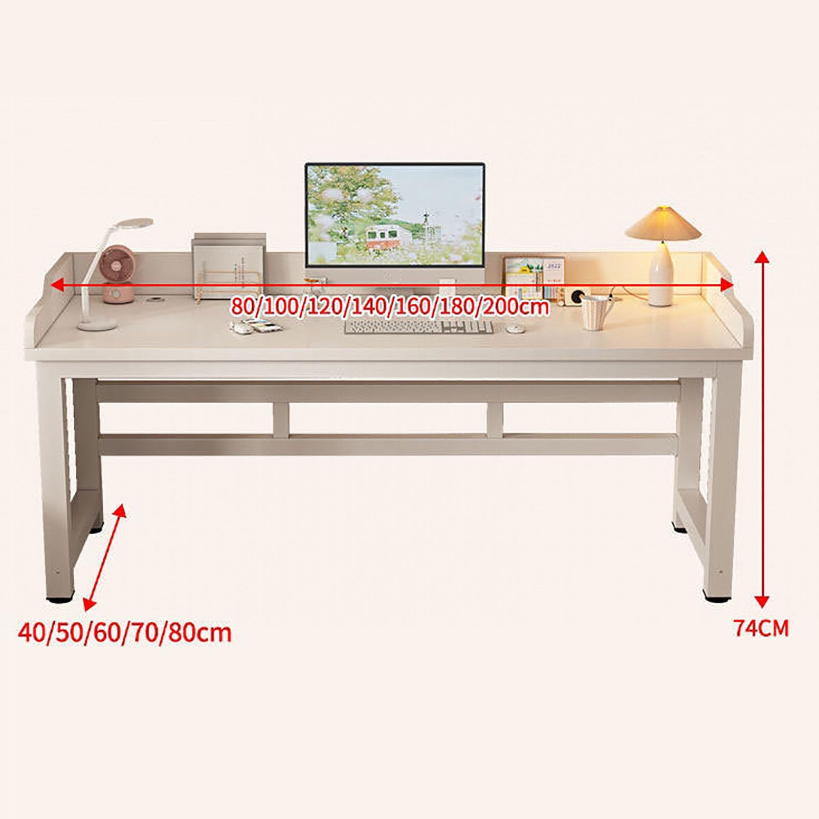 Scrivania rustica moderna in legno, elegante postazione di lavoro per casa e ufficio, tavolo da scrittura e gioco per dirigenti, 140 x 70 x 75 cm (55 x 28 x 30 pollici)