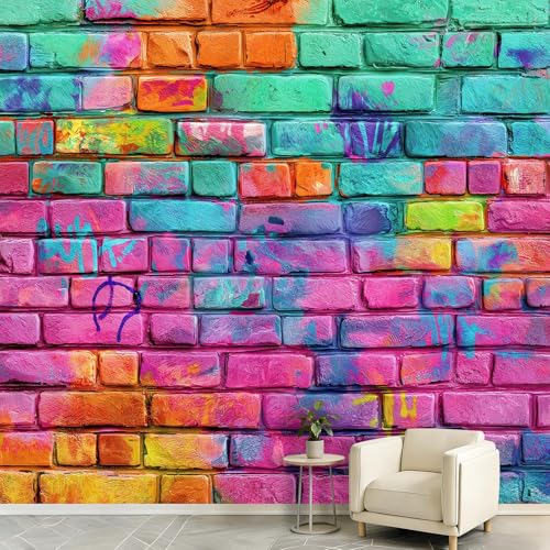 Papel pintado fotográfico estilo arte pop graffiti, mural de pared de ladrillo cultura callejera, papel pintado para dormitorio, sala de estar, decoración del hogar, papel de pared fotográfico, 300 x