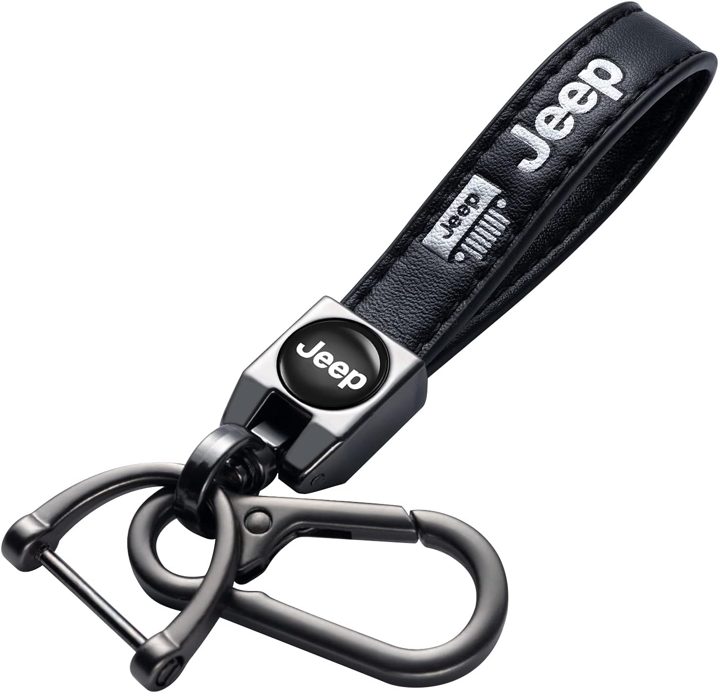 Genuine Leather Key Chain Suit for Jeep Car Key Fob Key Chain Keychain Jeep Wrangler Compass Cherokee Renegade Patriot Grand Commander ，Business Gift Birthday Present : Everything Else