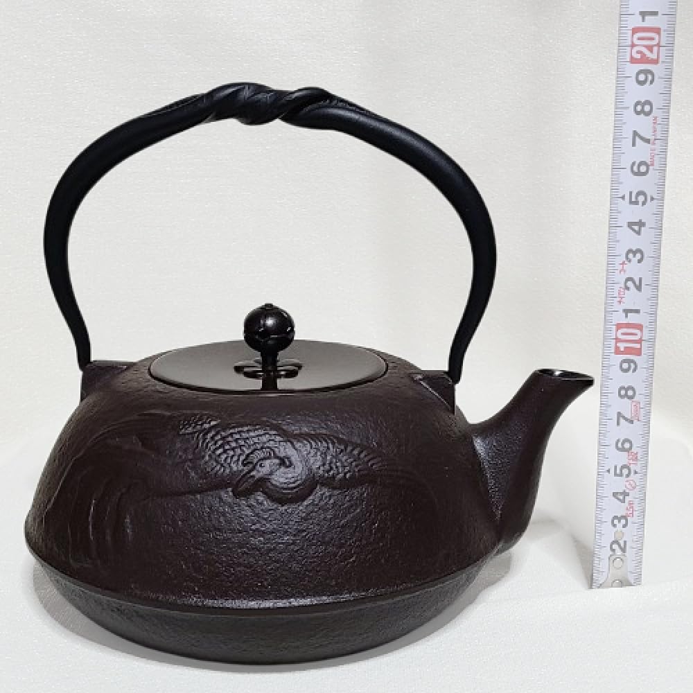 Amazon | 岩手県 水沢鍛造工芸社 南部鉄器 鉄瓶 平型 鳳凰 茶 1.5l