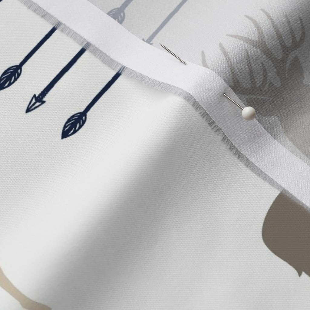 Spoonflower Fabric - Multi Buck Arrow Rustic Woods Deer Antlers Woodland Printed on Organic Cotton Sateen Fabric by The Yard - Sewing Quilting Apparel Home Decor