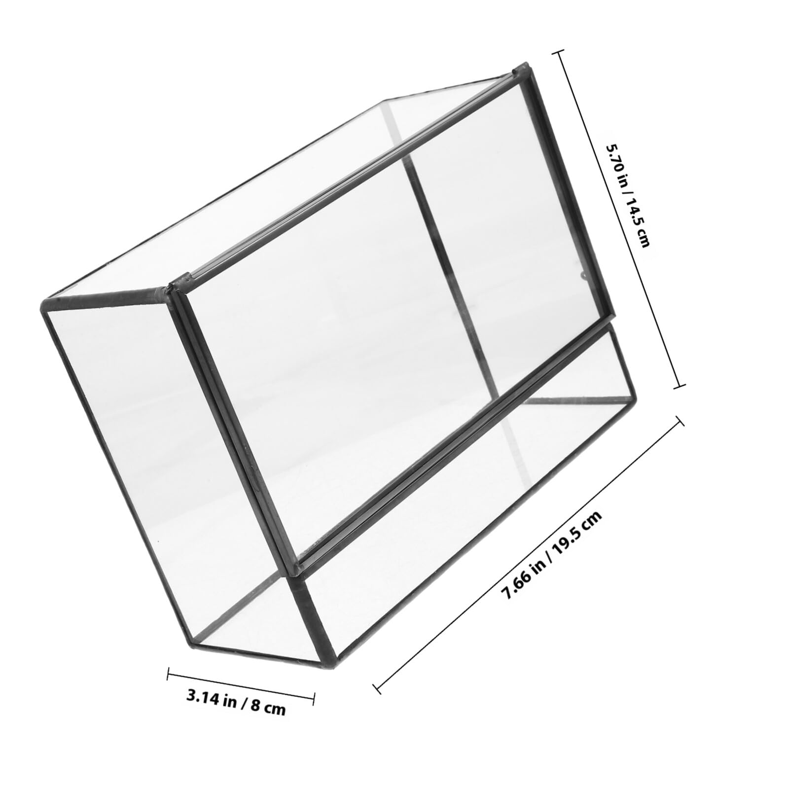 Ökologisches Glas Terrarium 145x80x195mm Mikro Landschafts Pflanzkasten Transparenter Tischpflanzenhalter für Wohnzimmer und Fensterbank