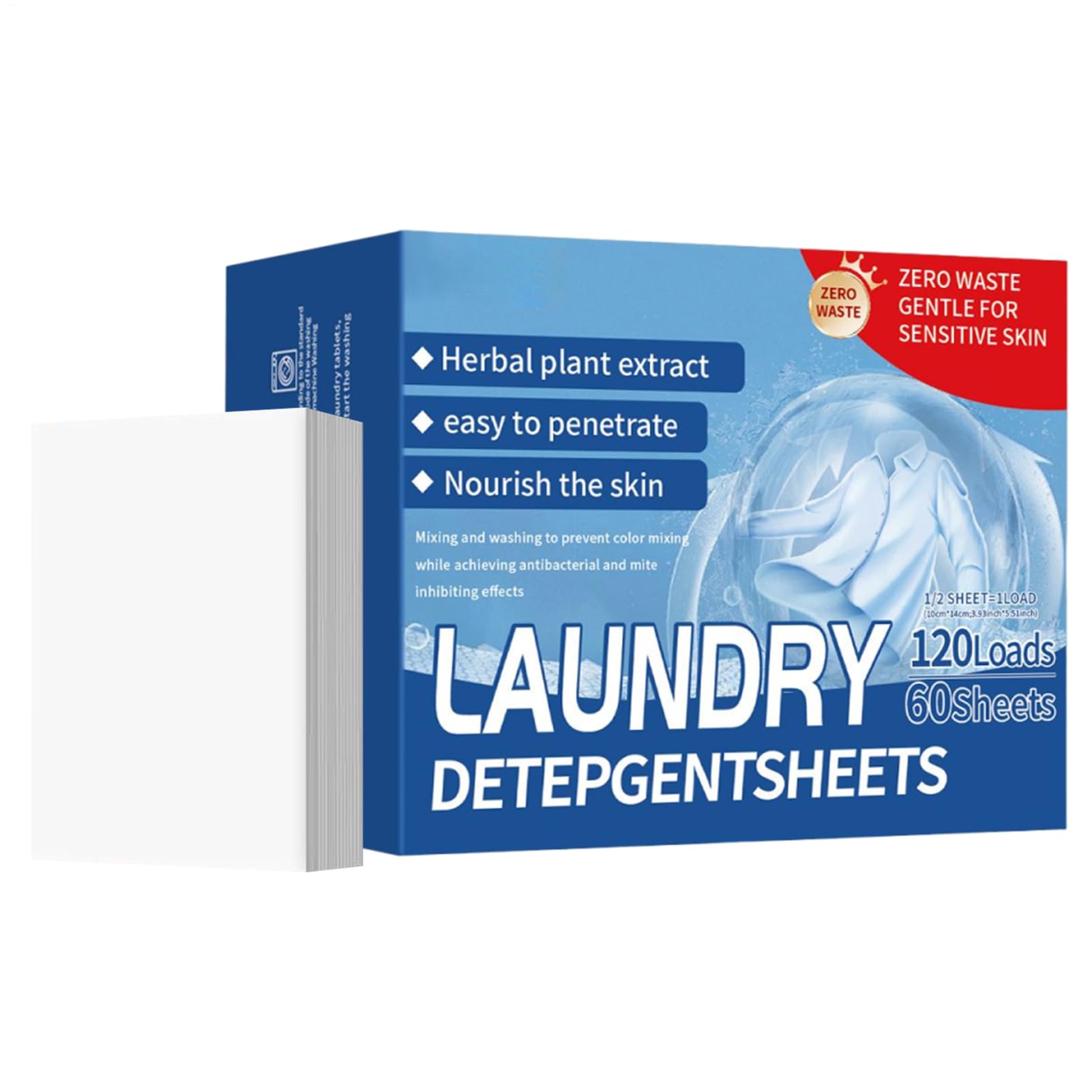Washer Sheets Detergent - 120 Loads Stain Remover Laundry Detergent Sheet | Fresh Scent Cleaning Paper for Cruise Adventure RV Life Outdoor Hotel Home Daily Trip Dorm