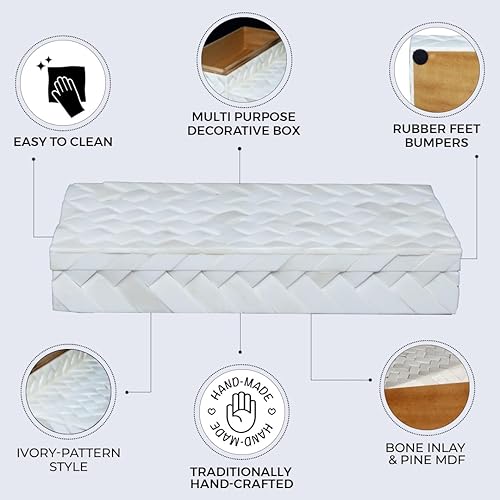 Miniatura 9 de Handicrafts Home Caja decorativa y organizadora de joyas hecha a mano con tapa, caja de recuerdo para decoración de hogar, joyas, accesorios,