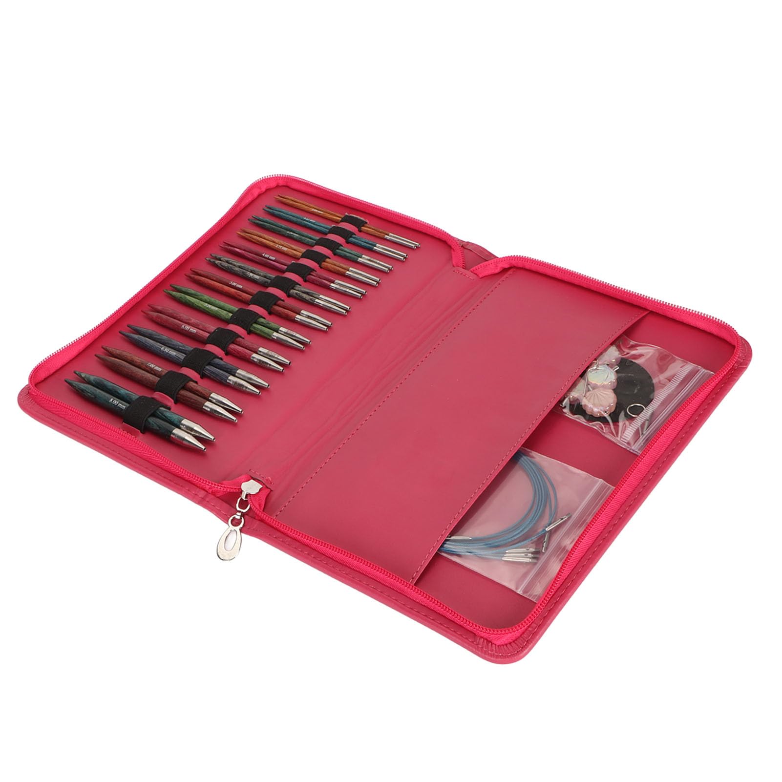 Tomotato Juego de Agujas Circulares de Tejer Intercambiables con Mango Ergonómico, Cable Flexible 12 Pares Tamaños 2-10 mm Bolsa de Almacenamiento para Lana Punto Labores Manuales
