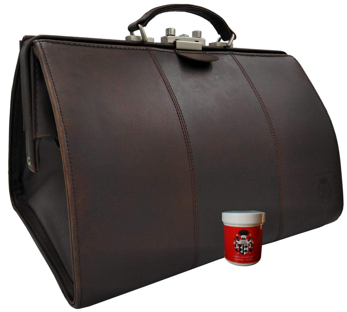 BARON of MALTZAHN Arzttasche Doktortasche KNEIPP aus braunem Leder + Lederpflege