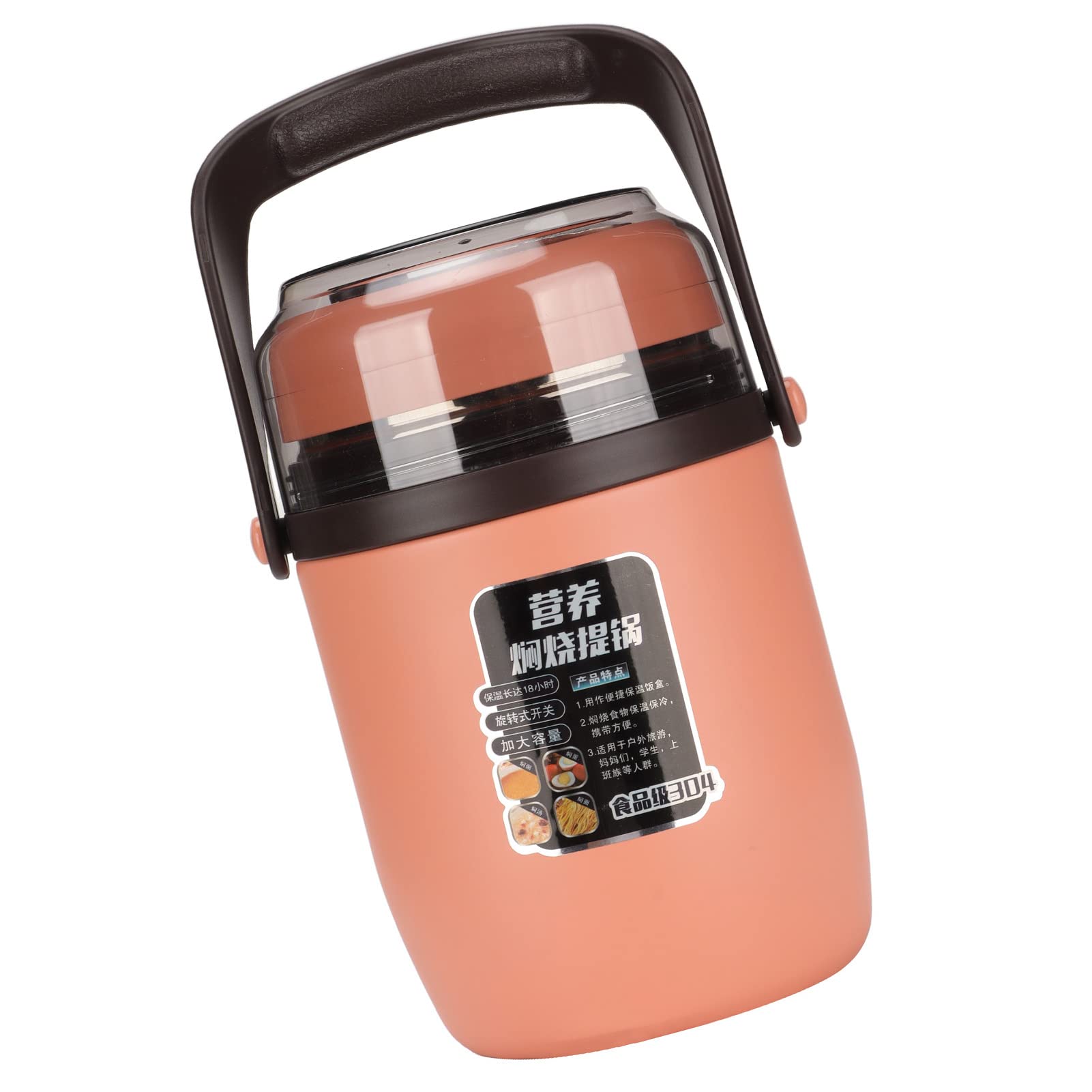 Isolierter Lebensmittelbehälter, Isoliertes Lebensmittelglas, Speisewärmer, Lunchbox, 2 L, 3 Etagen, Isolierter Edelstahl-Suppenbehälter mit Löffel für Schule, Reisen, Camping