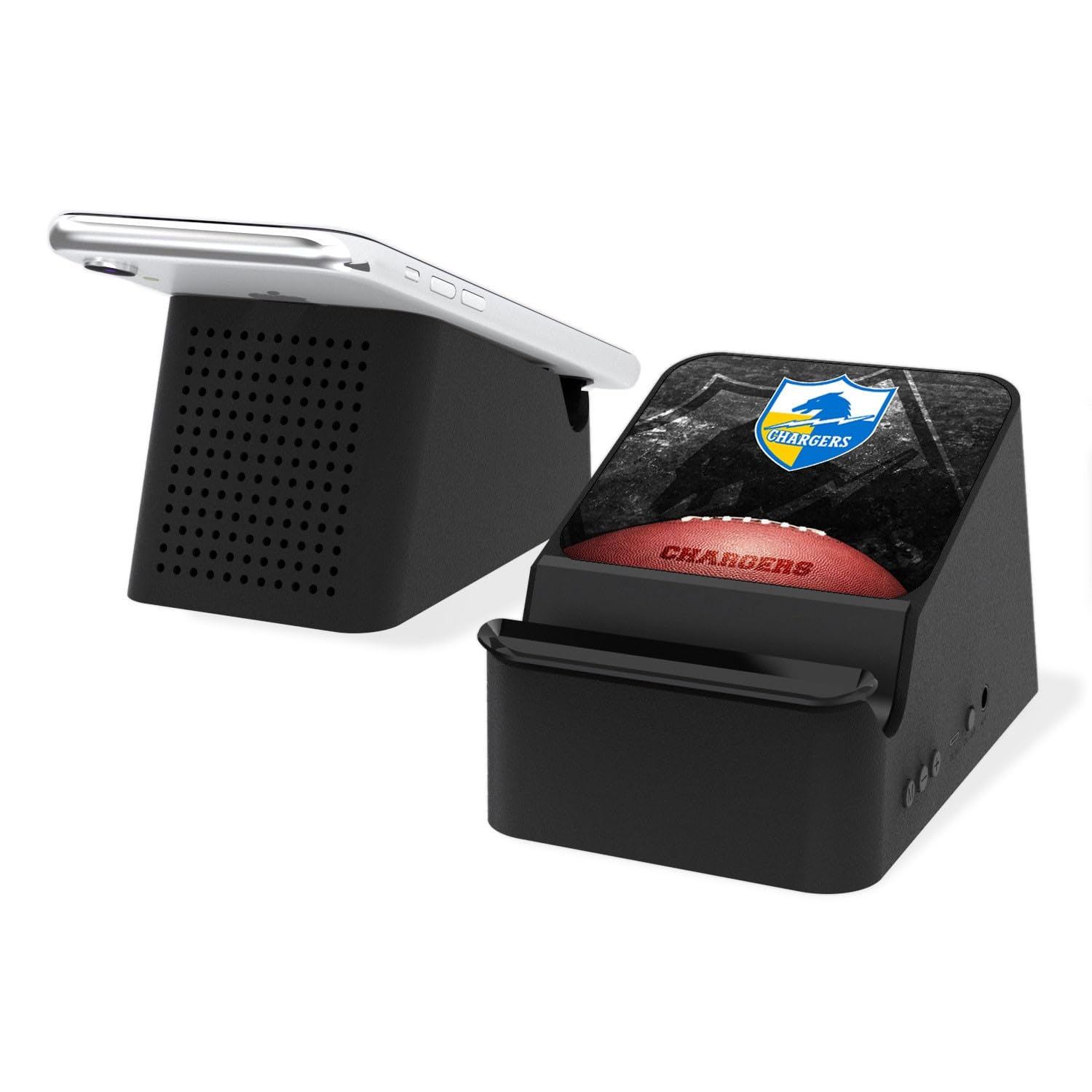 Keyscaper Los Angeles Chargers 5-Watt Legendary Design Wireless Charging Station and Bluetooth Speaker