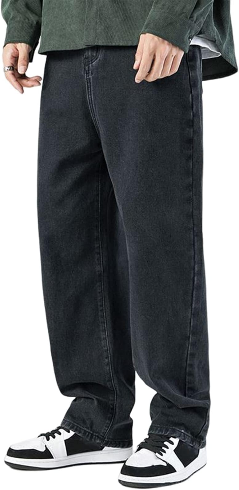 Men's Baggy Hip Hop Jeans Casual Cargo Fit Hose for Fashion Dance Skater Skateboard