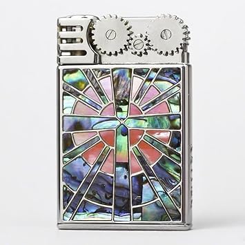 Windproof Old-Fashioned Kerosene Lighter Retro Grinding Wheel Ignition Hand-Carved, High-end Pure Copper Men's Lighter Gift(Color 1)