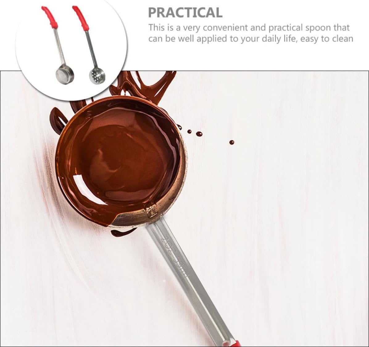 2pcs Stainless Steel Pizza Sauce Serving Scoop Long Handle