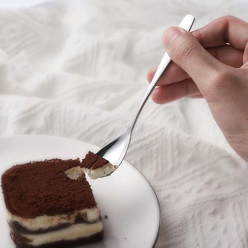 Miniatura 4 de Juego de 12 cucharas de huevo de acero inoxidable de 5.5 pulgadas suaves para postres, té, café, helado