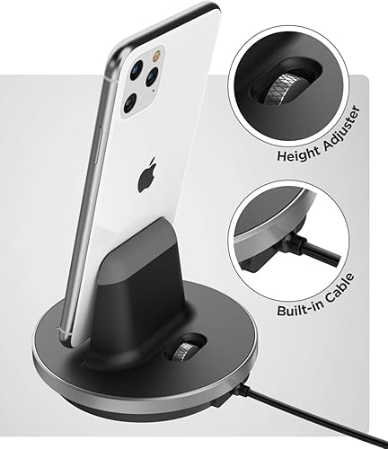 Miniatura 4 de Soporte de carga para iPhone con certificación MFi, base Lightning de escritorio con cable USB-C integrado para carga rápida Apple iPhone 14 Pro Max