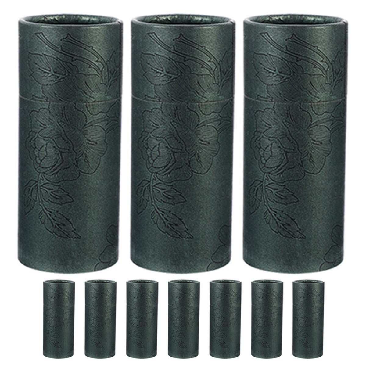10pcs 20ml Essential Oil Packaging Boxes with Lid, round Kraft Paper Tube Containers for Storage, Packaging, and Aromatherapy Bottle Holder in Dark Green