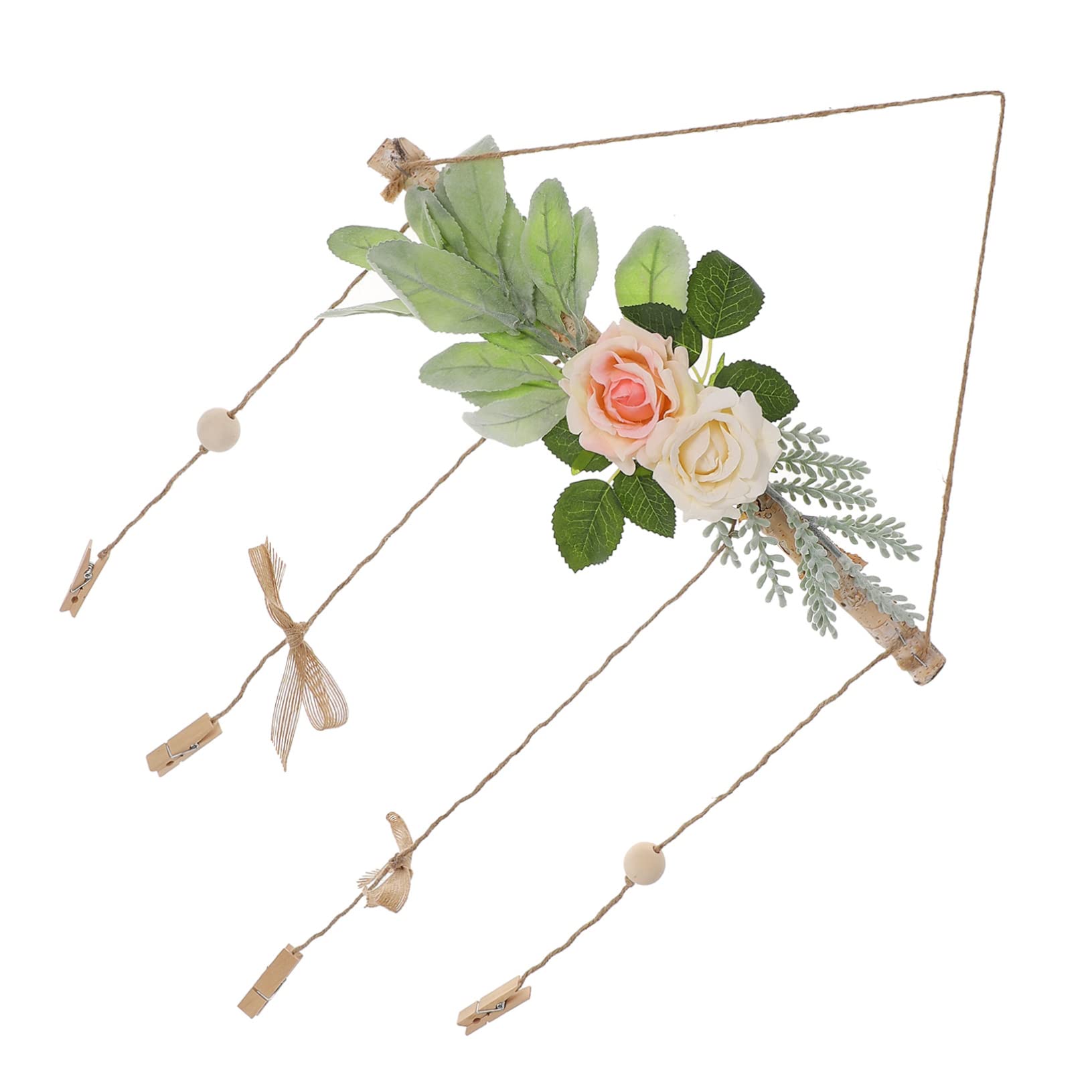 HOODANCOS 1Pc Creative Wooden Photo Holder Clip Wall Hanging Decor for Home Unique Flower Design Nordic Style for Photo Display Bedroom Living Room