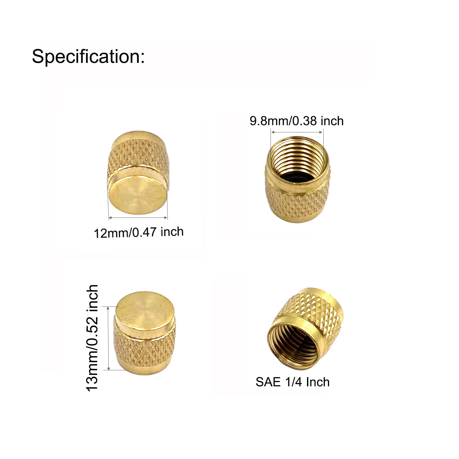 50 PCS 1/4-inch Brass Flare Caps For Plumbing And HVAC Quick Seal - View #4