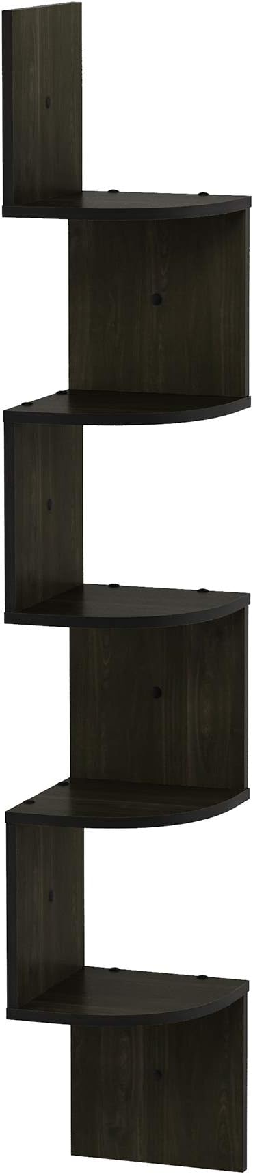Furinno Eindtafels, Hout, Donker Kers/Zwart, one size