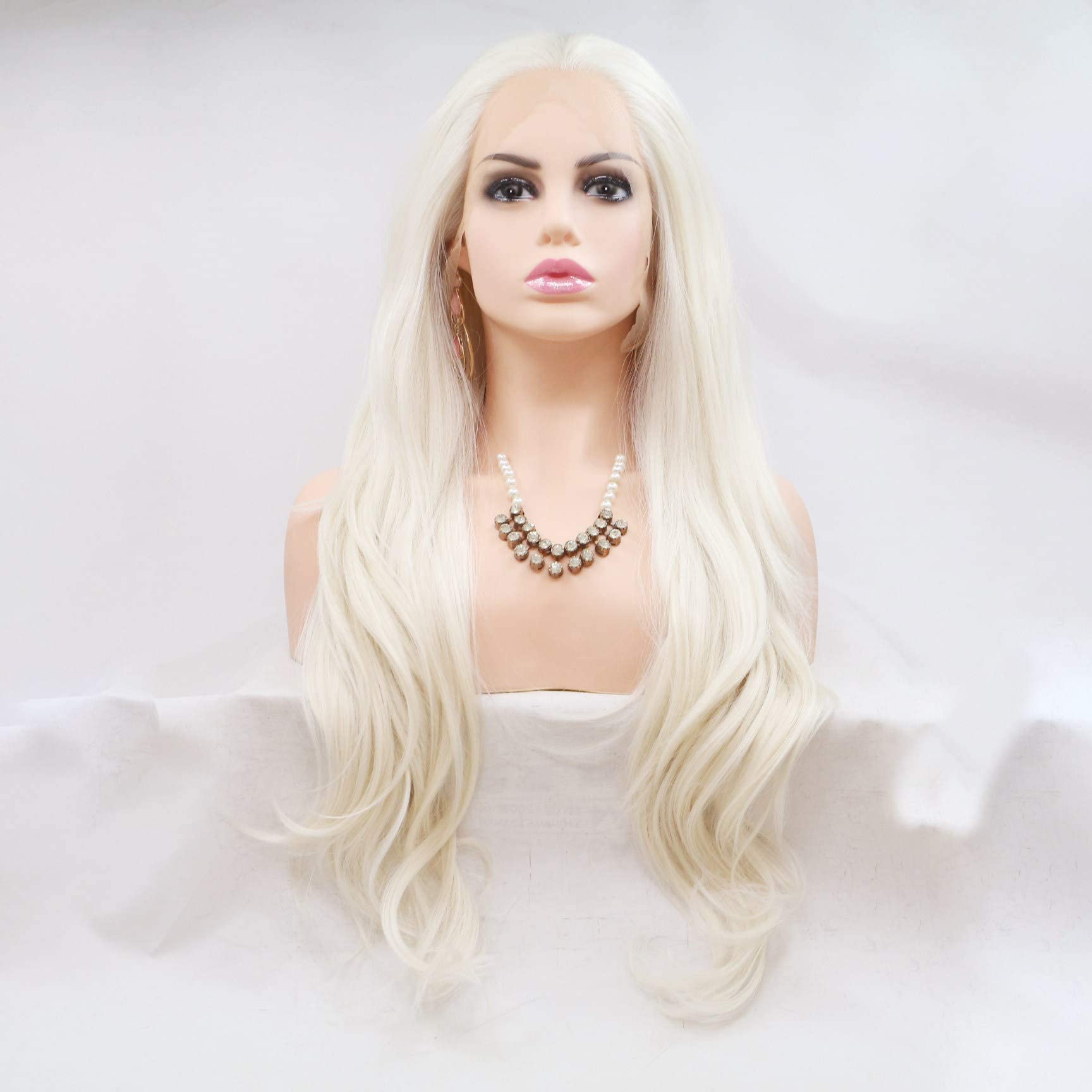 ❄️PIPER  24” WHITE PLATINUM  LACEFRONT Wig*NWT*❄️ Platinum Blonde Lace Front Human Hair Wig: Long White Wig - Etsy main image 3
