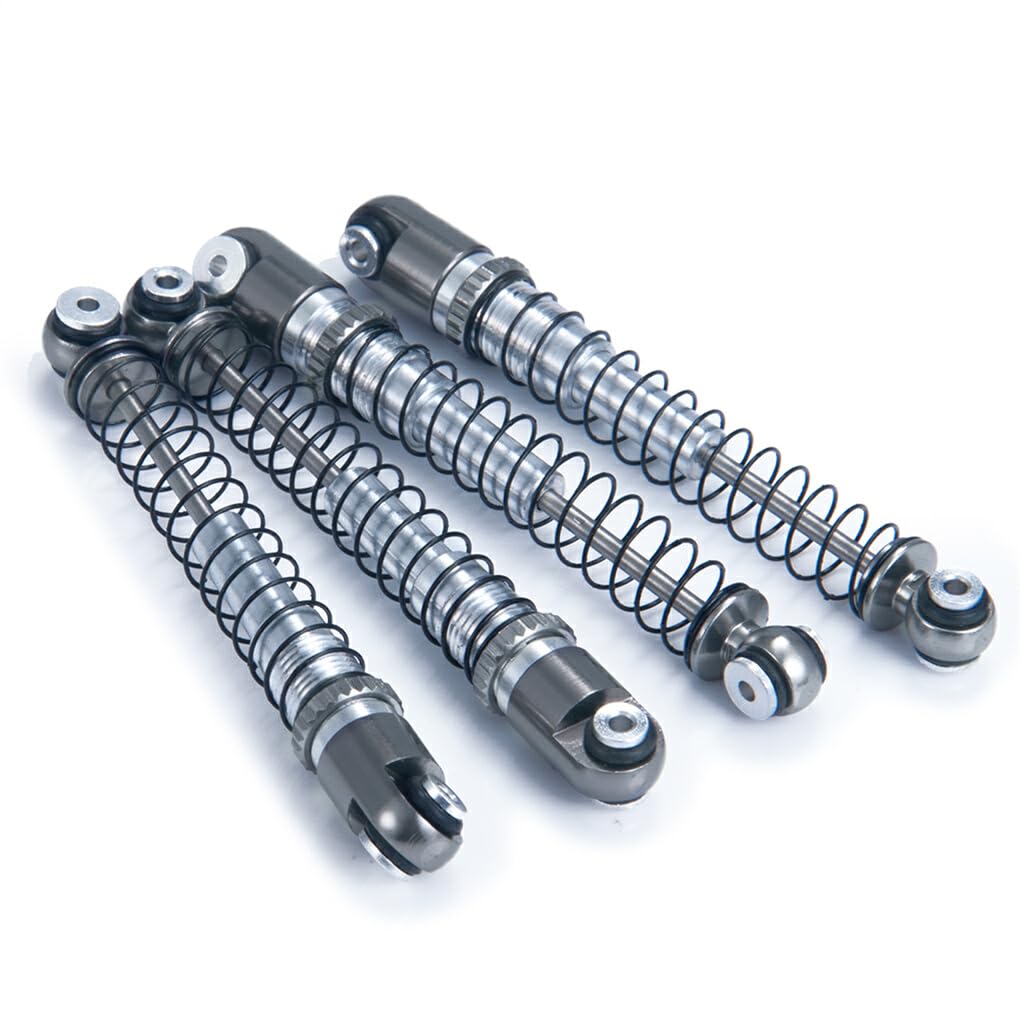 Amortiguador Trasero Delantero Liso de aleación de Aluminio para SCX24 1/24 Crawler RC, Accesorios de Coche, Piezas de Repuesto, Pieza de actualización RC, 4 Uds, Negro