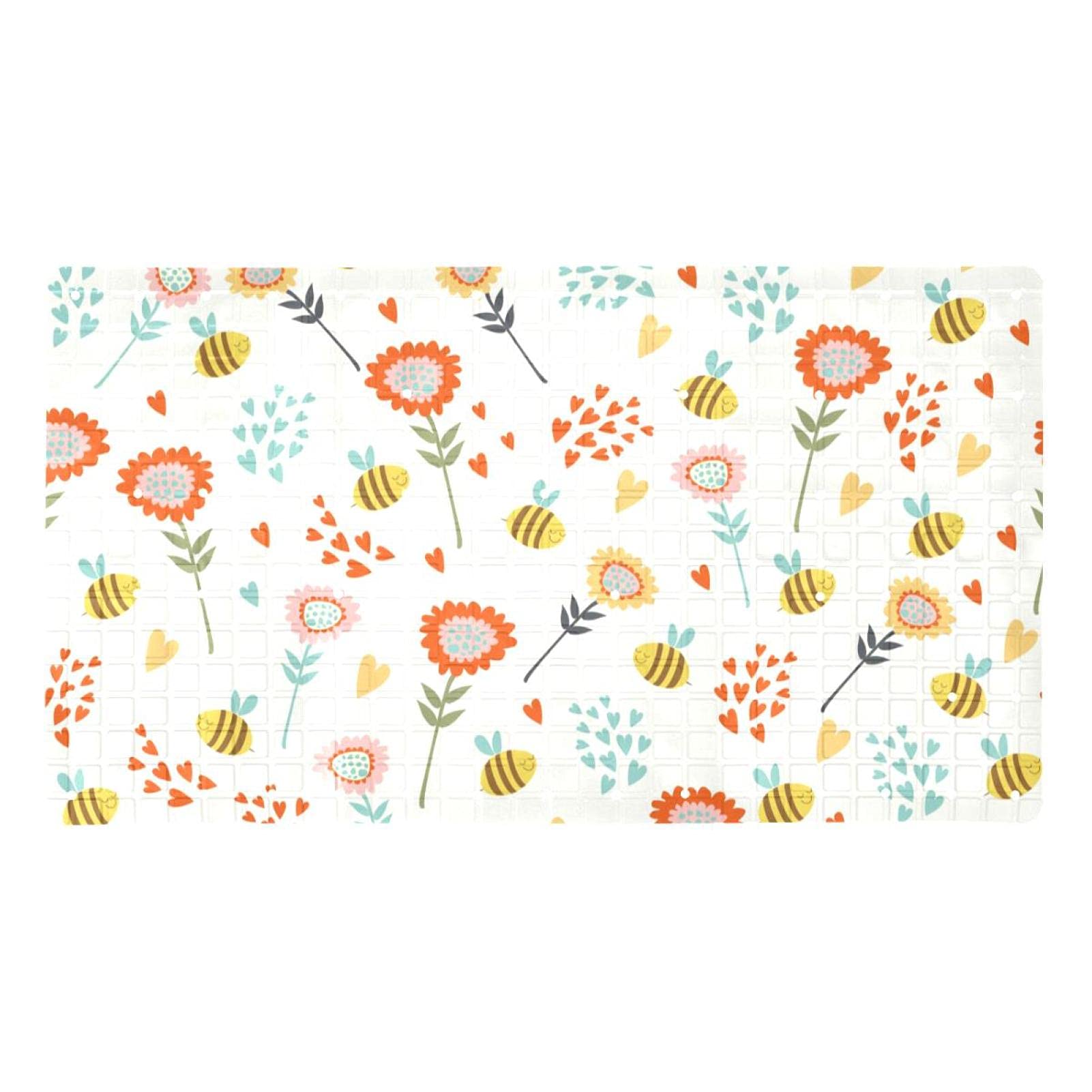 Tapis de baignoire antidérapant lavable en machine à ventouses