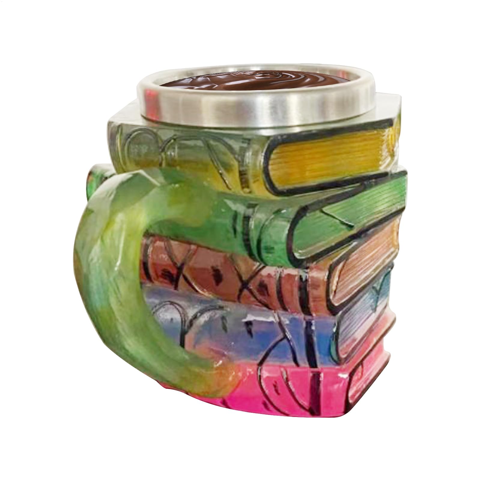 Tasse à café 3D bibliothèque en céramique colorée pour cappuccino