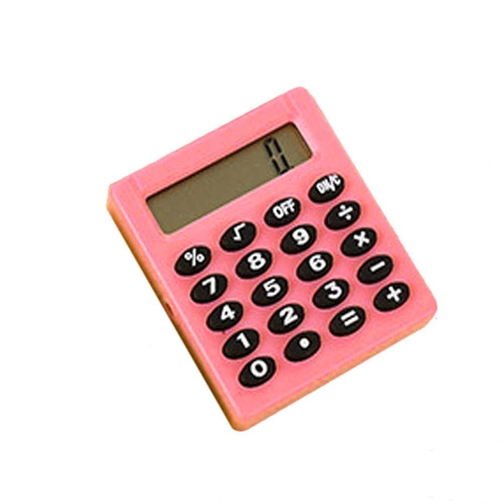 Mini Portable Pocket 8 Digits Electronic Calculator Student School Supplies Pink Clever Design
