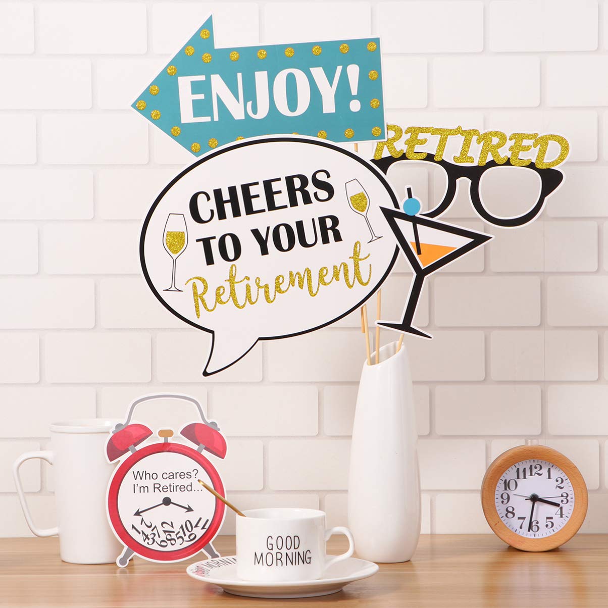 Buy Amosfun Retirement photo booth props retirement party supplies