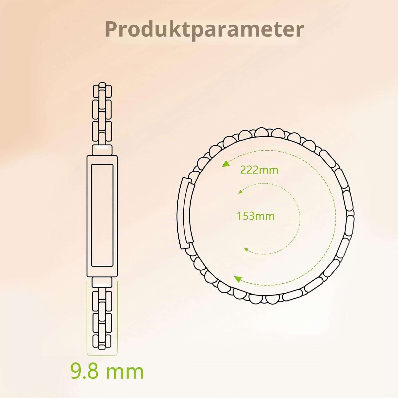 findtime Damen Smart Armkette Fitness Tracker Aktivitätstracker IP68 Wasserdicht Smartband Schmal Schrittzähler Schlaftracker Kalorienzähler Herzfrequenzmesser Dünn Kuba-Kette Design Gold