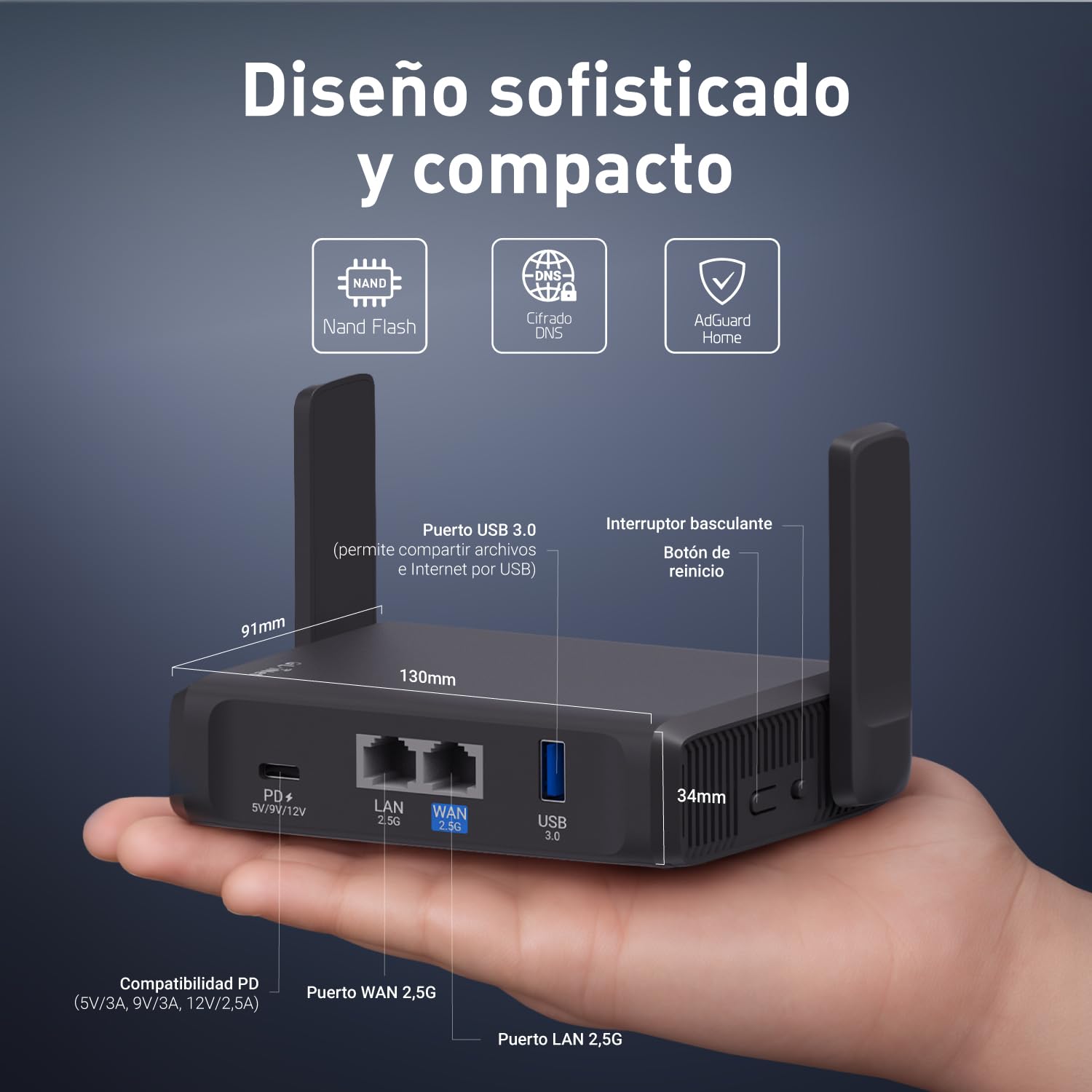 GL.iNet GL-BE3600 (Slate 7) Routers de Viaje Portátil, Gigabit Wi-Fi 7 Bolsillo de Doble banda, Compatible con OpenVPN y Wireguard para en Redes Públicas y Hoteles, Apta para Begocios/Crucero/RV/Avión