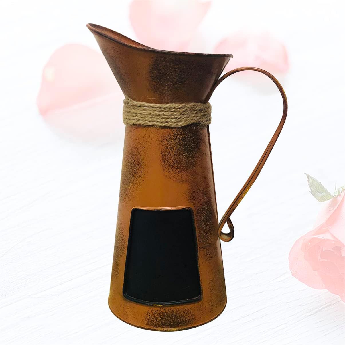 Small Blackboard Coffee Pot Iron Pitcher Decor for Maximalist Quirky Home Coffee Table