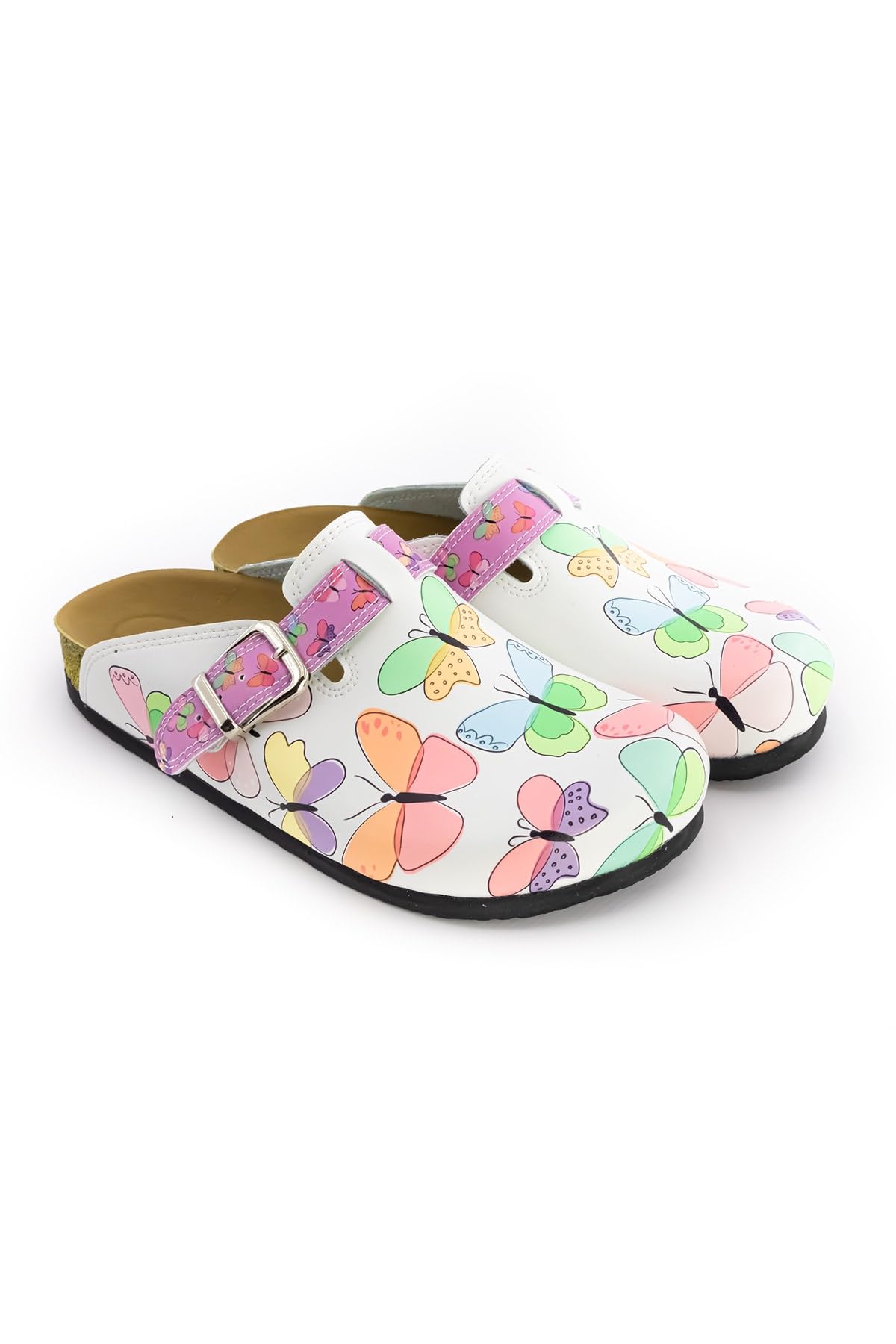 Terlik Sabo Suola in Sughero ST221 Zoccoli in Pelle Ciabatte Pantofole Scarpe Sabot, Donna