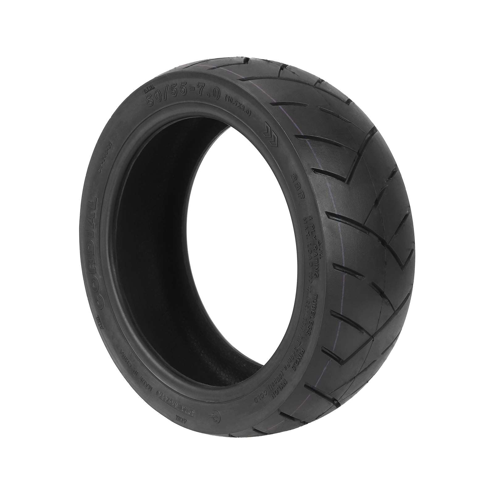 Lot de 1 pneumatico Tubeless 80/55-7,0 (10,5 x 3,0) per scooter elettrico Segway Ninebot P65D, 10,5", pneumatico di ricambio, pneumatico senza camera d'aria, resistente, antiscivolo, in gomma per