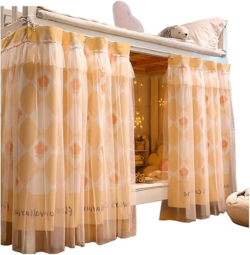 Miniatura 4 de Lindas cortinas de litera de tela de privacidad para niñas de fondo, 2 paneles, árbol rosa