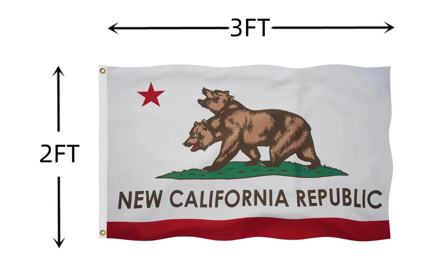 Amazon.com : New California Republic Flag 2X3FT – New CA State