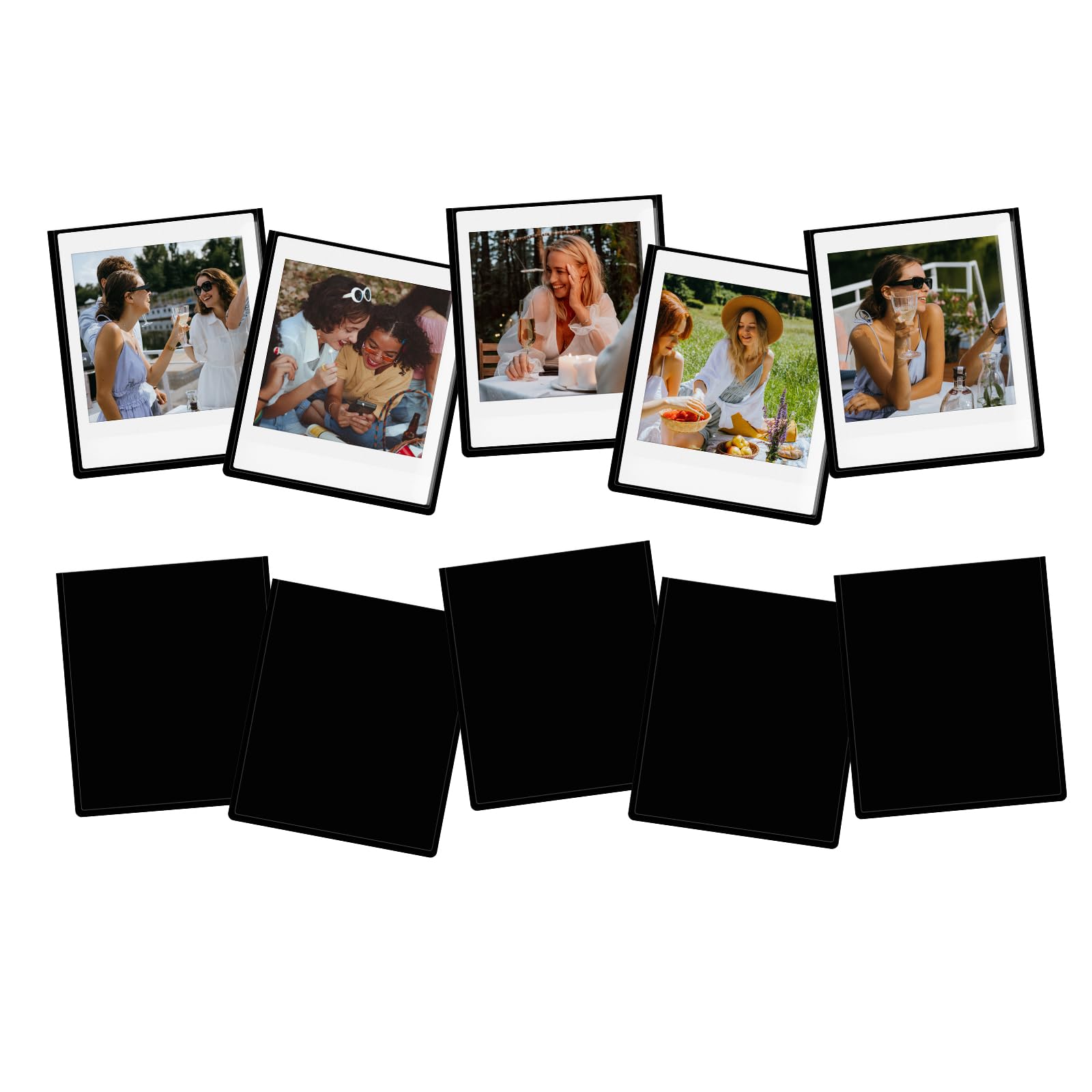 Zestaw 10 magnetycznych ramek do zdjęć Instax Square Film 2,83 x 3,38 cala, ramki do zdjęć do lodówki, pasujące do aparatów Fujifilm Instax Square SQ1/SQ20/SQ40/SQ10/SQ6/SP3 - Czarne