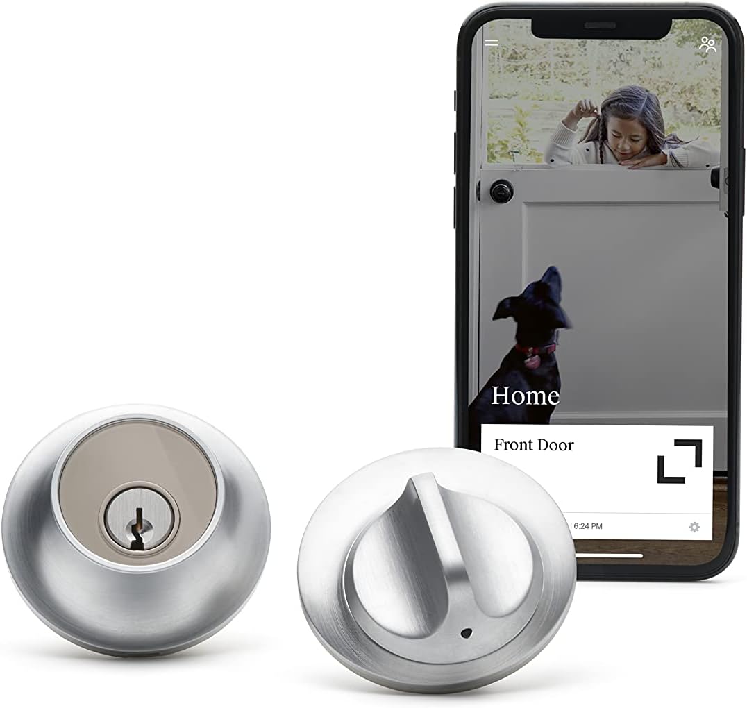 Level Home Inc Level Lock Smart Lock, Keyless Entry, Smartphone Access, Bluetooth Enabled, Works with Apple HomeKit - Satin Chrome,4.5 x 2.75 x 2.75 inches