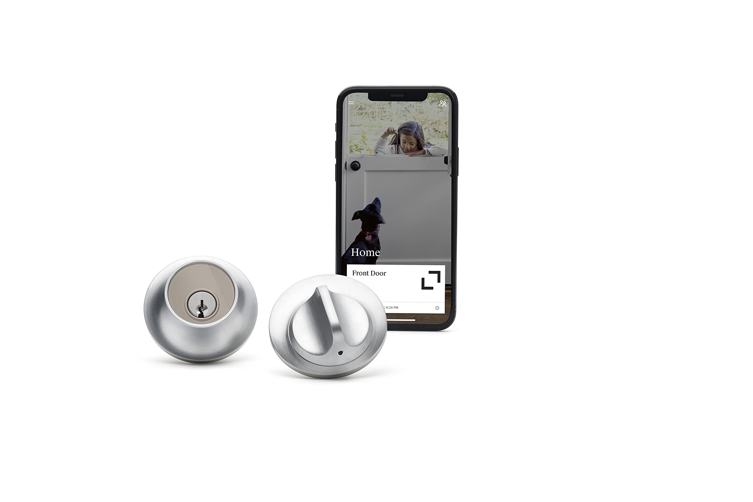 Level Home Inc Level Lock Smart Lock, Keyless Entry, Smartphone Access, Bluetooth Enabled, Works with Apple HomeKit - Satin Chrome,4.5 x 2.75 x 2.75 inches
