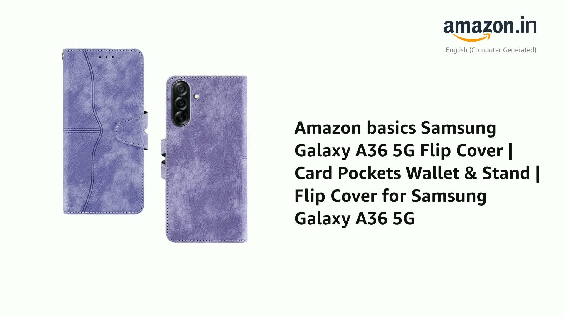 amazon basics Samsung Galaxy A36 5G Flip Cover | Card Pockets