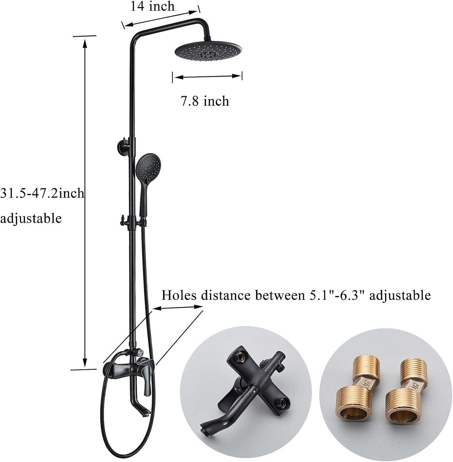 Flash Sale Votamuta NEW 8 Inch Rainfall Shower Head Outdoor Shower Faucet Shower System Single Handle Bathroom Shower Mixers Wall Mount Swivel Tub Filler Spout with Handheld Sprayer Shower Oil Rubbed Bronze Super Sale 🛒 Votamuta NEW 8 Inch Rainfall Shower Head Outdoor Shower Faucet Shower System Single Handle Bathroom Shower Mixers Wall Mount Swivel Tub Filler Spout with Handheld Sprayer Shower Oil Rubbed Bronze