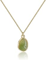 Yifnny Gemstone Pendant Necklace for Women - Teardrop Crystal Stainless Steel Adjustable 16+2" Chain, Dainty Jewelry Gift