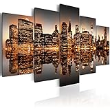 murando Cuadro Acústico New Nueva York 200x100 cm XXL Impresión Artística 5 Piezas Lienzo de Tejido no Tejido Estampado Decoración de Pared Aislamiento Absorción de Sonidos Imagen Gráfica 030111-55