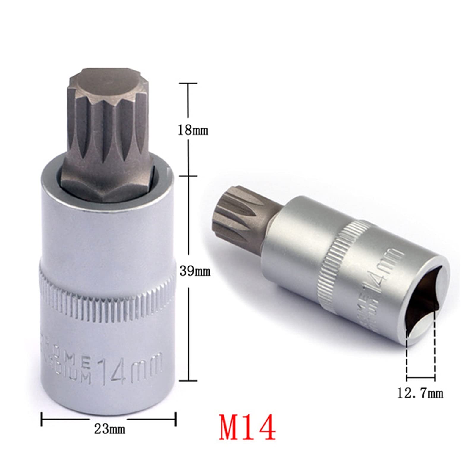 Zestaw 8 bitów Torx ze stali nierdzewnej M4/M5/M6/M8/M10/M12/M14/M16 z gniazdem na kartę żelazną do klucza nasadowego z grzechotką i uchwytu wiertarskiego