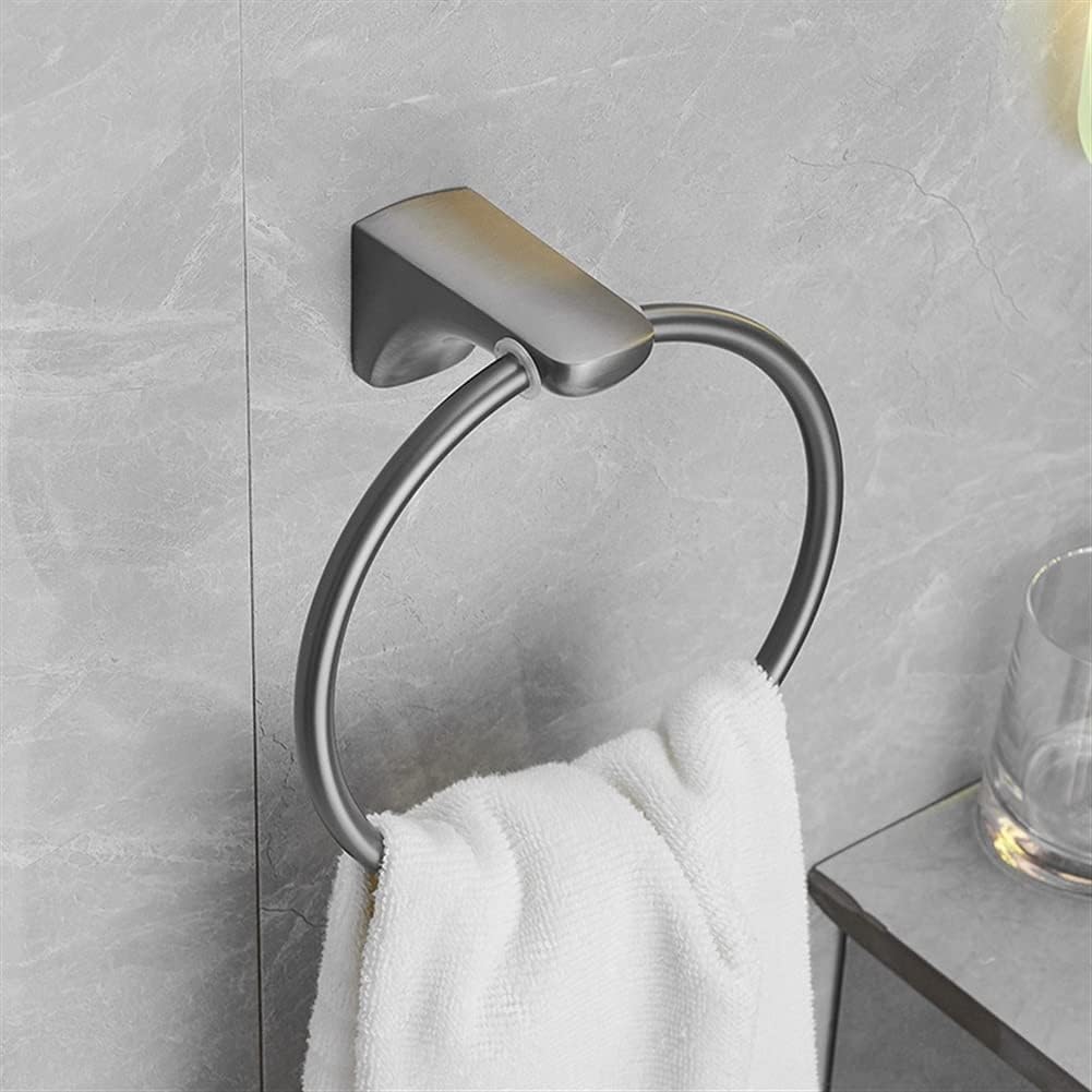 LSLYTQ Bathroom Towel Rack, 304 Stainless Steel Creative Round Towel Ring, Bathroom Towel Hangerm, Light Luxury Style