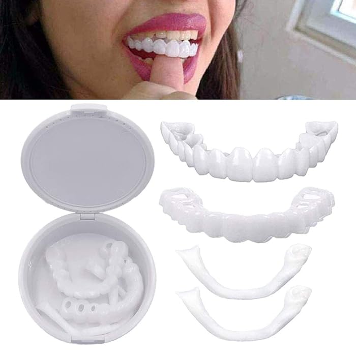 Buy 2 Pairs Veneers Snap in Teeth, Veneer Teeth Snap on Veneers, Fake