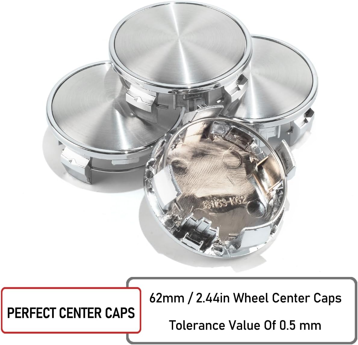 RTRHINOTUNING 4PCS 62mm Wheel Center Caps for 2009-2020 Venza 2011-2020 Avalon 2004-2020 Corolla Center Caps for Rims 42603-12730. OD: 2.44"(62 mm) ID: 2.19"(55.5 mm) Chrome Hub Caps
