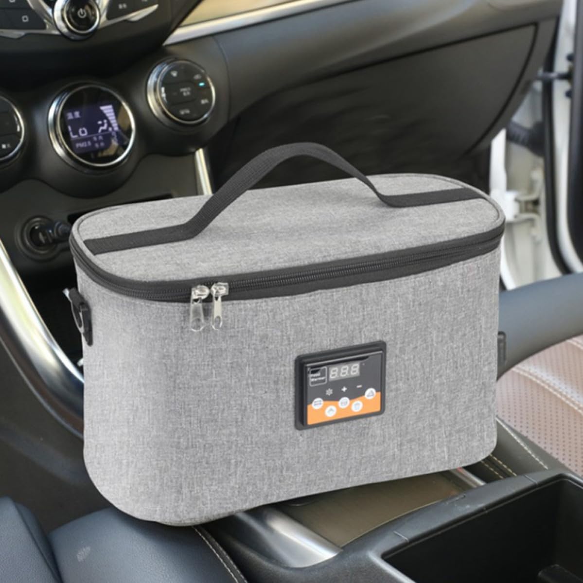 ibasenice Tragbare 8l Kapazität aus Oxford Stoff Babyflaschenwärmertasche mit Flüssigkristall Thermostat Universelle Passform für Auto für Unterwegs Am Kinderwagen
