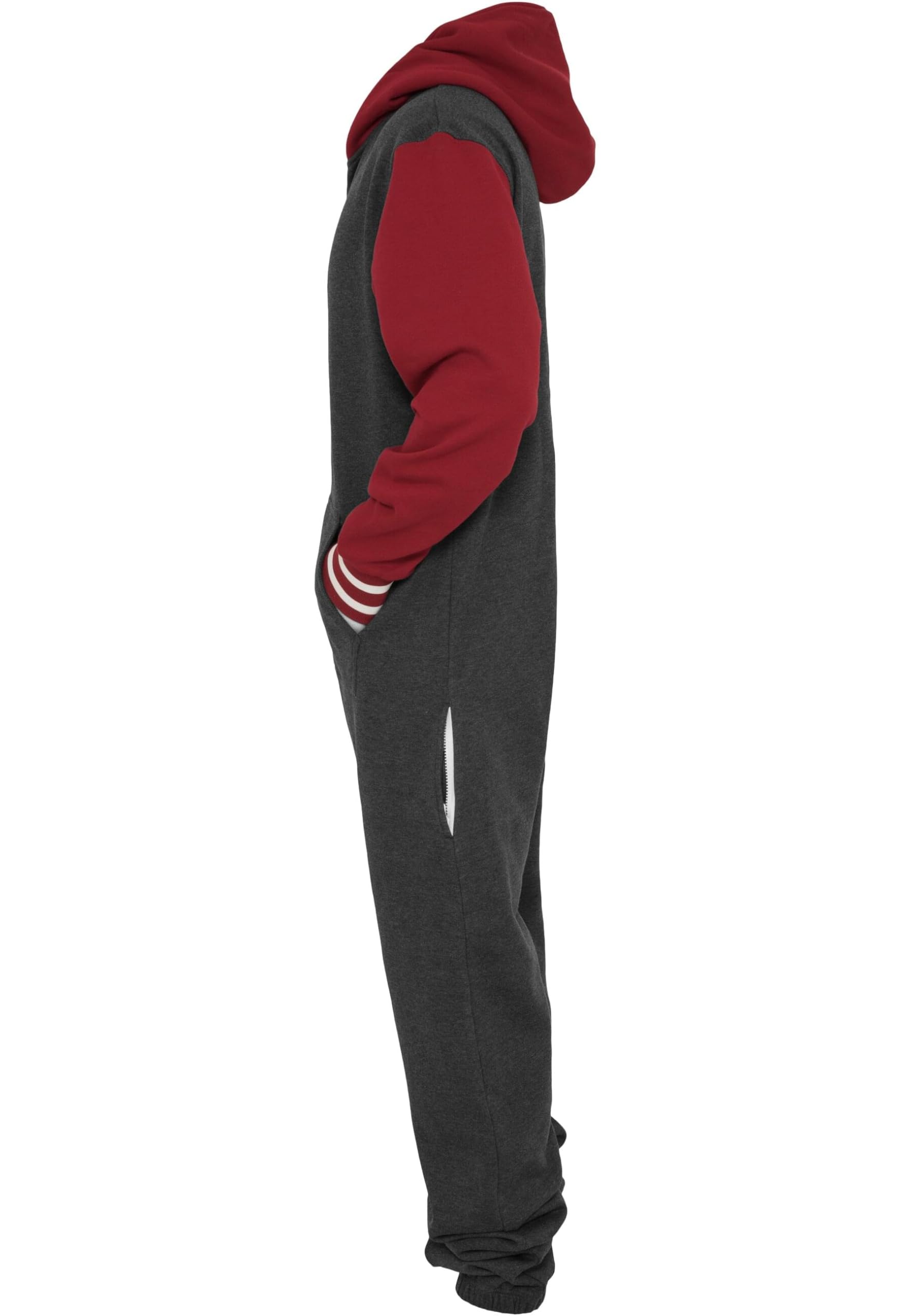 Urban Classics Męskie śpioszki College Sweat Jumpsuit, wielokolorowy (Cha/Ruby 465), XL-XXL
