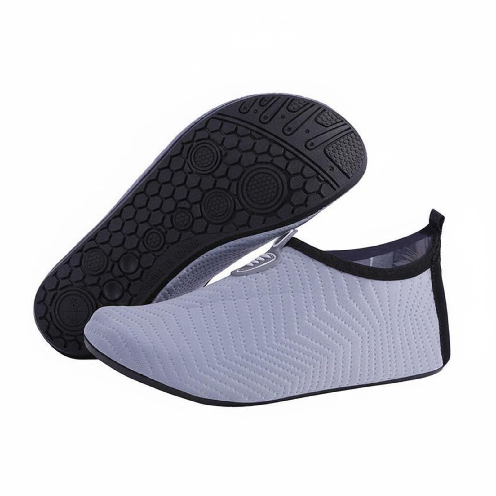 Breathable Quick-Dry Water Shoes Amphibious Non-Slip Aqua Socks Puncture Resistant Non-Slip Beach Shoes Packable for Men, Women, Swimming, Diving, Surfing, Kayaking, Gray, 2XL-image-22